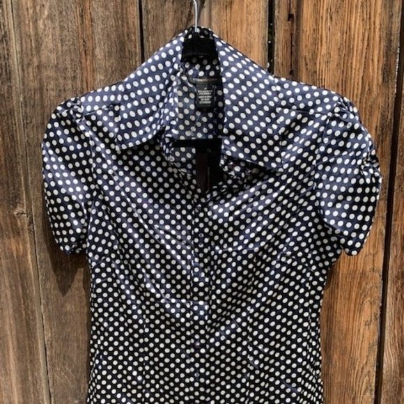 Navy and white polka dot blouse - Picture 2 of 5